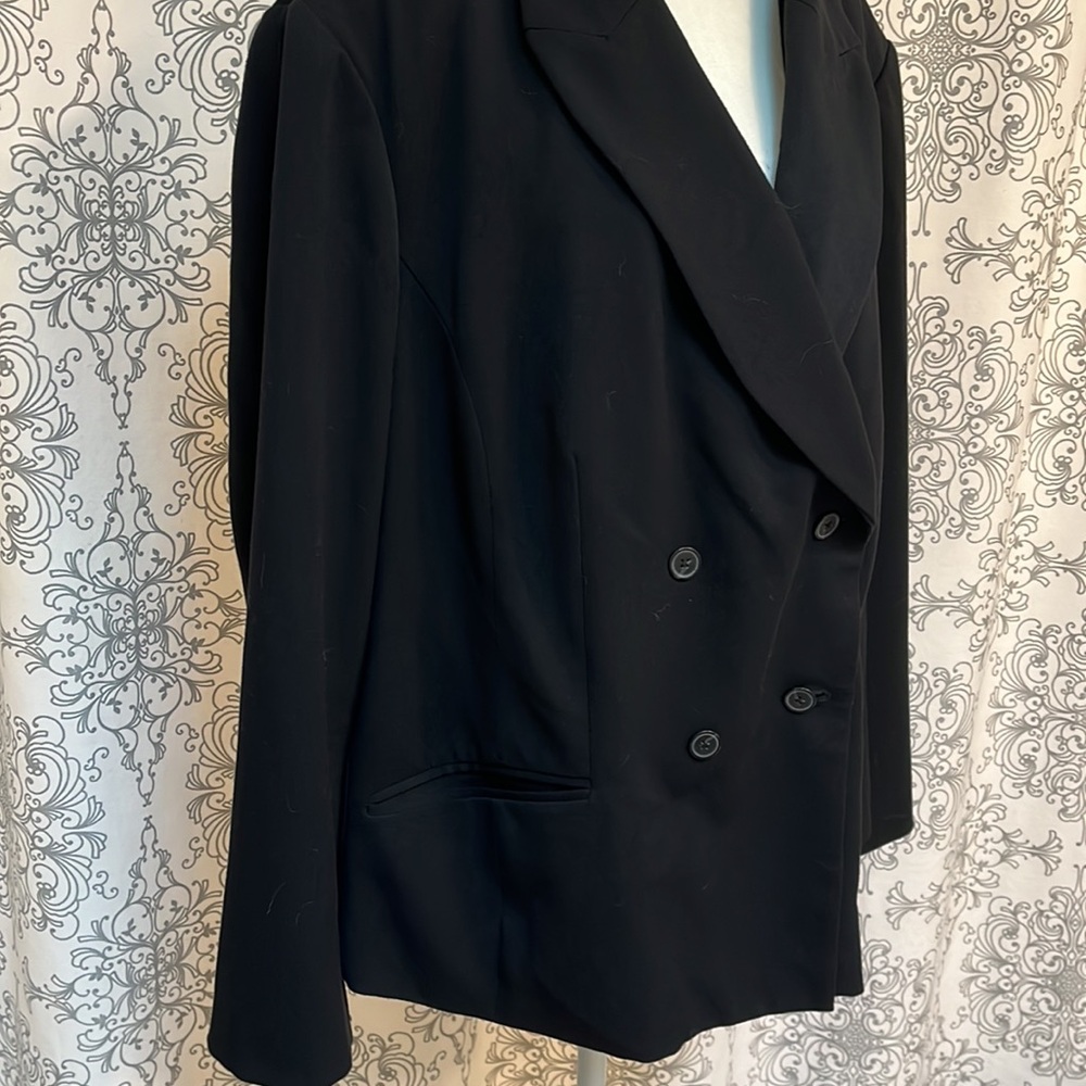 MM. Lafleur black +3 double breasted blazer with double back vent like new - Picture 2 of 8